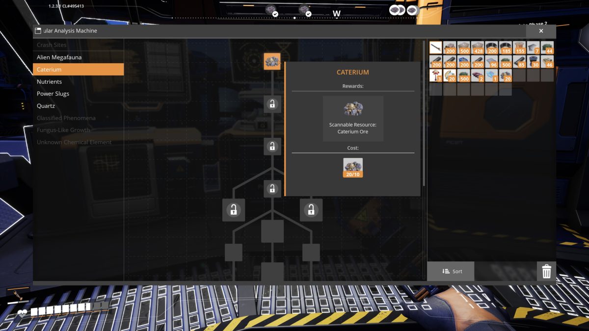Satisfactory MAM research tree list, with Caterium, Power Slugs and Quartz trees