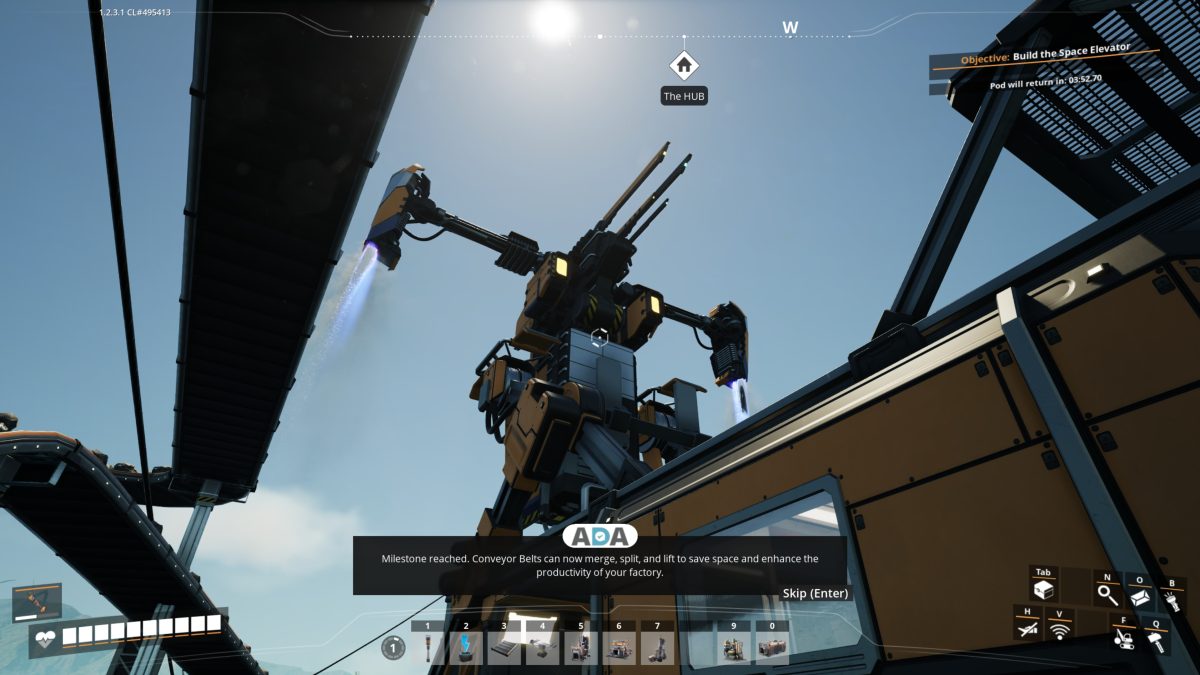 Satisfactory milestone-reached reward pod, ADA noting belts can now merge, split, and lift