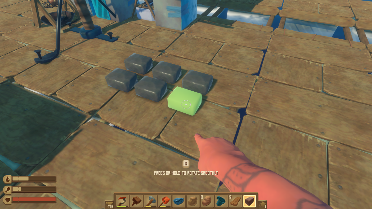 Wet bricks placed on the raft deck to dry into dry bricks in Raft